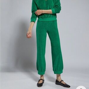 Suzie Kondi Tosk green terry pant in xs